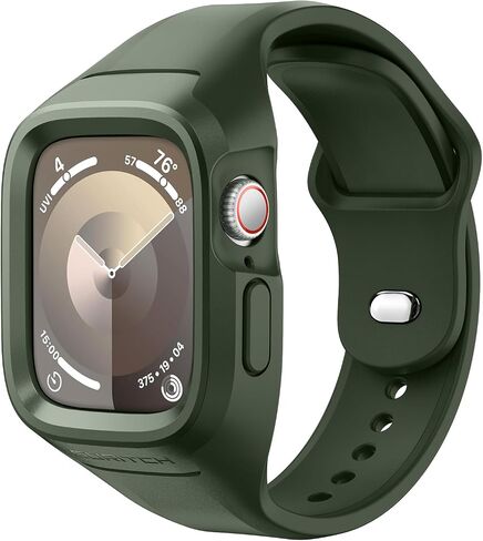 SURITCH Sport Band for Apple Watch Ultra 2/1 49mm & iWatch Series 9/8/7/6/5/4/SE3/SE2/SE 45mm 44mm 41mm 40mm, Soft Silicone Shockproof Rugged Protective Strap with Case for Women Men in Saudi Arabia