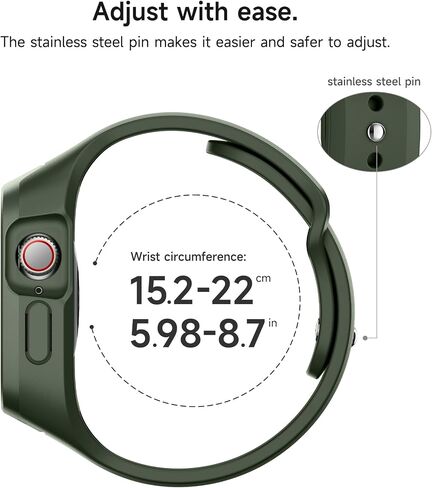 SURITCH Sport Band for Apple Watch Ultra 2/1 49mm & iWatch Series 9/8/7/6/5/4/SE3/SE2/SE 45mm 44mm 41mm 40mm, Soft Silicone Shockproof Rugged Protective Strap with Case for Women Men in Saudi Arabia