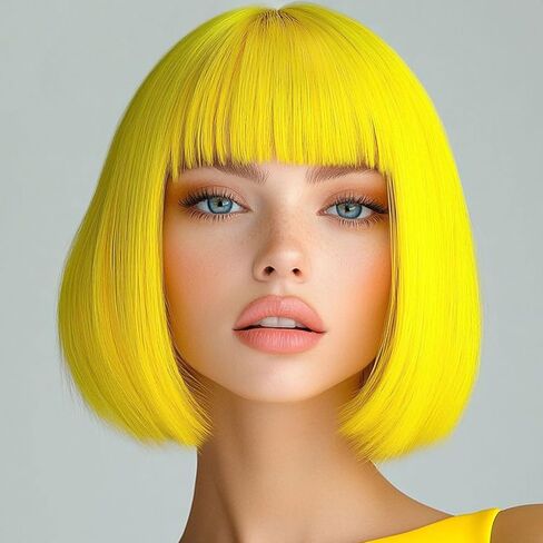 شعر مستعار بوب أبيض مع الانفجارات 12 بوصة ألياف الاصطناعية بوب بوب للنساء القصيرة بوب الباروكات و Cosplay Halloween مع غطاء واحد (أبيض) in Saudi Arabia
