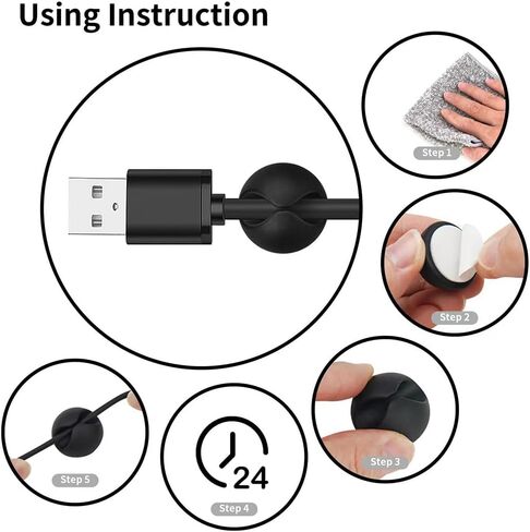 12 Pack Cable Clips Adhesive cord organizer nightstand Phone usb Charger cord holder Office Desk Holder Wire Management Keeper in Saudi Arabia