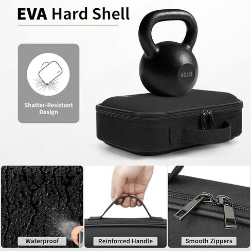 حقيبة سفر لتنظيم الأجهزة الإلكترونية من ZOMFELT، منظم سفر صلب من مادة EVA، منظم حقيبة مقاوم للصدمات، منظم سلك مزدوج الطبقة، حقيبة كبيرة لتنظيم الكابلات، منظمات تقنية للرجال، الهاتف، الحبل، أسود in Kuwait