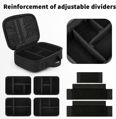 حقيبة سفر لتنظيم الأجهزة الإلكترونية من ZOMFELT، منظم سفر صلب من مادة EVA، منظم حقيبة مقاوم للصدمات، منظم سلك مزدوج الطبقة، حقيبة كبيرة لتنظيم الكابلات، منظمات تقنية للرجال، الهاتف، الحبل، أسود in Kuwait