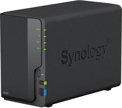 Synology DiskStation DS223 NAS Server with RTD1619B 1.7GHz CPU, 2GB Memory, 2TB SSD Storage, 1 x 1GbE LAN Port, DSM Operating System in Saudi Arabia