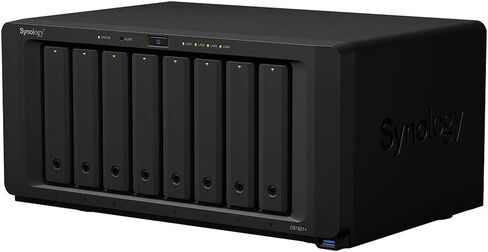 Synology DiskStation DS1821+ NAS Server with Ryzen 2.2GHz CPU, 32GB Memory, 64TB HDD Storage, 1TB M.2 NVMe SSD, 4 x 1GbE LAN Ports, DSM Operating System in Saudi Arabia