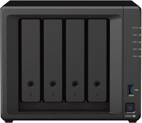 Synology DiskStation DS923+ NAS Server with Ryzen 2.6GHz CPU, 32GB Memory, 80TB HDD Storage, 1TB M.2 NVMe SSD, 2 x 1GbE LAN Ports, DSM Operating System in Kuwait