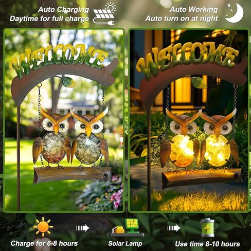 HONGLAND Outdoor Garden Solar Lights,Frog Swing Garden Decor,Frog Decorative Stake with Welcome Sign for Landscape Patio Yard (48 inch) in Kuwait