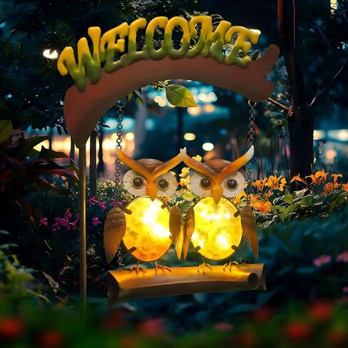 HONGLAND Outdoor Garden Solar Lights,Frog Swing Garden Decor,Frog Decorative Stake with Welcome Sign for Landscape Patio Yard (48 inch) in Kuwait