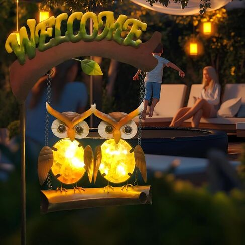 HONGLAND Outdoor Garden Solar Lights,Frog Swing Garden Decor,Frog Decorative Stake with Welcome Sign for Landscape Patio Yard (48 inch) in Kuwait