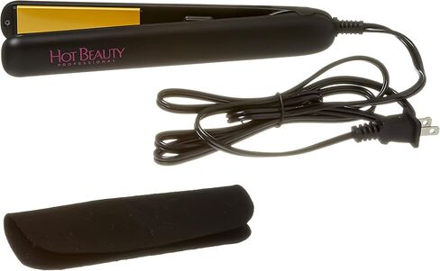 Hot Beauty Professional Ceramic Mini Flat Iron 1/2" Anti-Frizz Extreme Smooth (Violet) Travel Pouch Included in Saudi Arabia