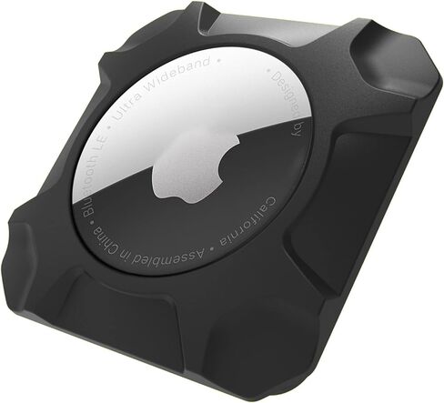 لحامل Airtag، حافظة قوية يمكن تثبيتها على حامل Airtag، ملحقات واقية قابلة لللصق، حافظة علامات هوائية متوافقة مع جهاز تتبع الموقع الوقائي المخفي Apple AirTag (عبوة واحدة باللون الأسود) in Saudi Arabia
