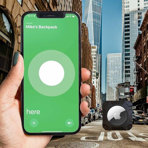 لحامل Airtag، حافظة قوية يمكن تثبيتها على حامل Airtag، ملحقات واقية قابلة لللصق، حافظة علامات هوائية متوافقة مع جهاز تتبع الموقع الوقائي المخفي Apple AirTag (عبوة واحدة باللون الأسود) in Saudi Arabia