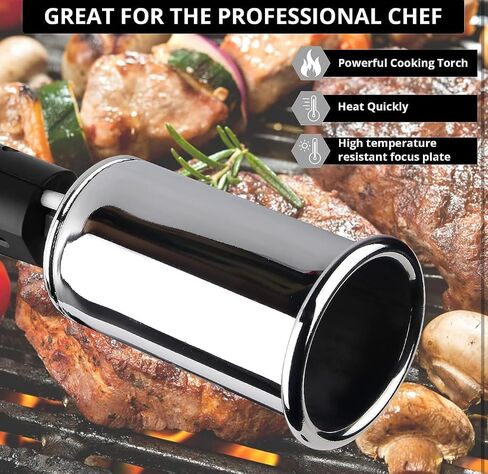 أداة إشعال النار/الحرق من Chef Jon Official Tiktok Perfect Sear متعددة الأغراض من البروبان - الفولاذ المقاوم للصدأ، مثالية للفيديو Sous Vide، والحرق العكسي، وCrme Brlee، والفحم in Saudi Arabia