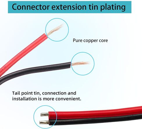 كابل طرفي طاقة بتيار مستمر 5.5 مم × 2.5 مم، 5 حزم، 14AWG 0.8FT مع موصل أسطواني ذكر لكاميرا CCTV، DVR، ضوء LED، مصدر طاقة (أسلاك سوداء حمراء) in Kuwait
