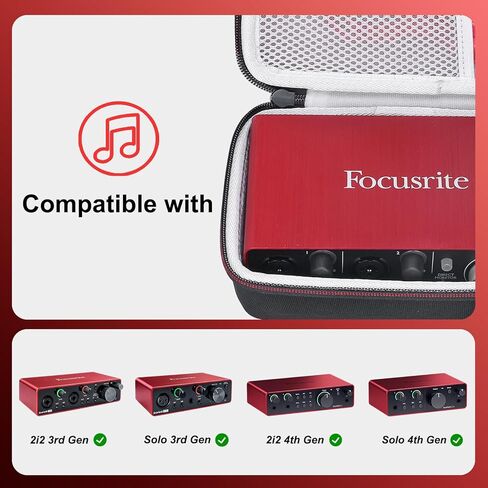 ال تي جيم حافظة صلبة من مادة ايفا لواجهة صوت USB فوكسرايت سكارليت 4i4 (الجيل الثالث) مع ادوات احترافية - للسفر - شنطة تخزين واقية للحمل in Kuwait
