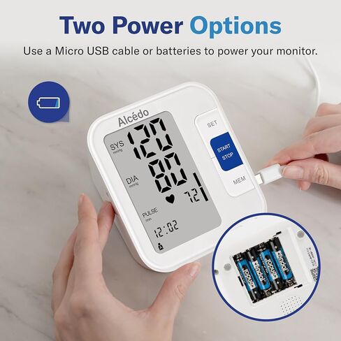 Alcedo Blood Pressure Monitor for Home Use, Automatic Digital BP Machine with Large Cuff for Upper Arm, Large Backlit Screen, Talking Function, 2x120 Reading Memory in Saudi Arabia