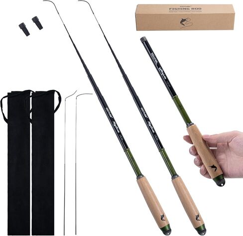 Goture 2pcs Tenkara Fishing Pole for Streams, Rivers, Ultralight Carbon Fiber Fishing Rods Inshore Stream Trout Pole for Micro Fishing in Saudi Arabia