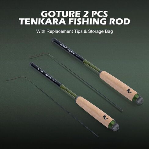 Goture 2pcs Tenkara Fishing Pole for Streams, Rivers, Ultralight Carbon Fiber Fishing Rods Inshore Stream Trout Pole for Micro Fishing in Saudi Arabia