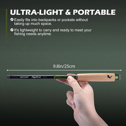Goture 2pcs Tenkara Fishing Pole for Streams, Rivers, Ultralight Carbon Fiber Fishing Rods Inshore Stream Trout Pole for Micro Fishing in Saudi Arabia