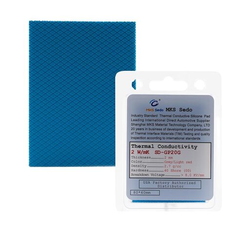 Thermal Conductive Silicone Pad 4mm, 1 W/mK Thermal Conductivity, Light Red, 80x60mm, 3 Sheets per Pack, -50°C to 180°C Continuous Use in Kuwait