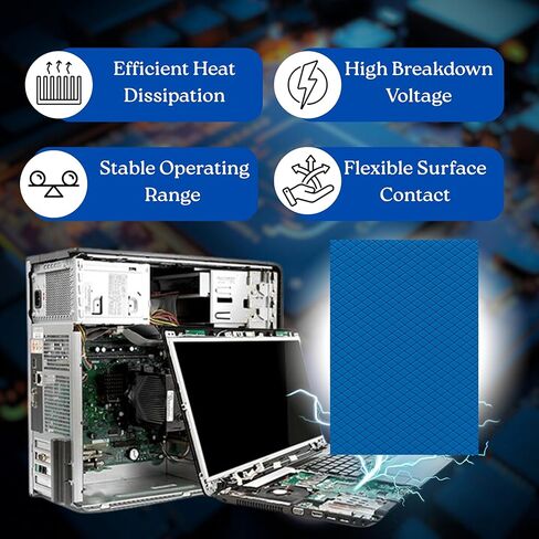 Thermal Conductive Silicone Pad 4mm, 1 W/mK Thermal Conductivity, Light Red, 80x60mm, 3 Sheets per Pack, -50°C to 180°C Continuous Use in Kuwait