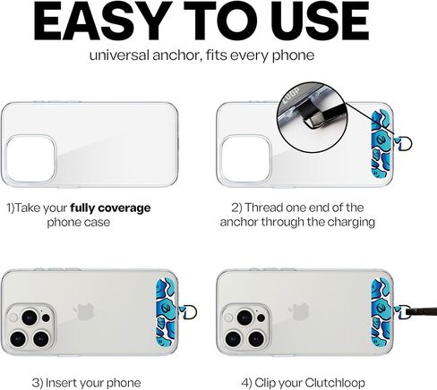 ClutchLoop Anchor-علامة تبويب حبل الهاتف العالمية، وعلامة تبويب حبل الهاتف الخليوي القوية واستبدال حزام الهاتف in Kuwait