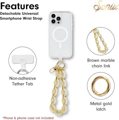 Sonix Phone Wristlet - Detachable Universal Smartphone Wrist Strap, Hands-Free Lanyard Cellphone Bracelet with Tether Tab in Saudi Arabia
