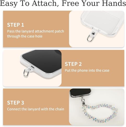Phone Charm Detachable Metal Cellphone Wrist Strap for Women Girls, Cell Phone Lanyard in Saudi Arabia