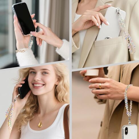 Phone Charm Detachable Metal Cellphone Wrist Strap for Women Girls, Cell Phone Lanyard in Saudi Arabia