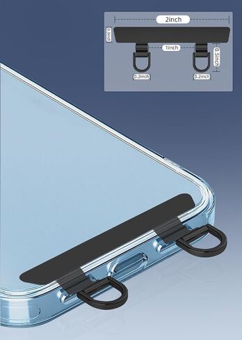 ZXZone 2 Way Metal Phone Tether, Upgraded Double Buckle Lanyard Patch, Phone Strap Replacement for iPhone Cases (T, 2 Pieces) (Silver) in Kuwait