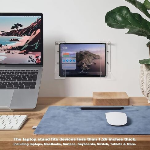 Under Desk Laptop Tray | Acrylic Universal Clear Home Supplies with Adhesive and Screws | Desk Laptop Holder,for Keyboards Tablets Indoor Study Selfies Photos RV Daily Travel Work Offices in Saudi Arabia
