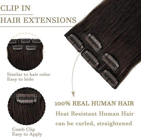 5PCS Clip In Hair Extensions Human Hair Mixed Bleach Blonde 18Inch for Women Girls #18p613 in Saudi Arabia