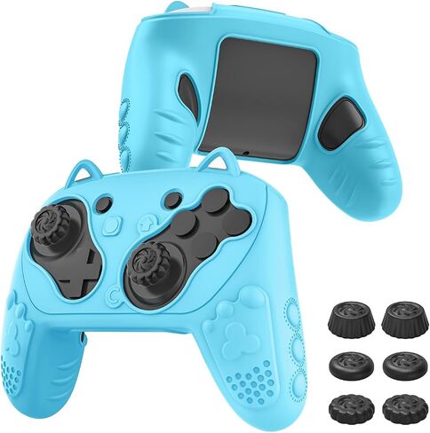 Silicone Controller Case Set Compatible with Nintendo Switch 2 Pro, Gamepad Accessories - Protective Softshell Cover with 6 Thumb Grips, Shock-Resistant & Ergonomic Comfort Grip Design (Orange) in Kuwait