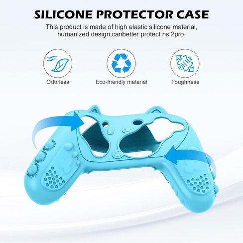 Silicone Controller Case Set Compatible with Nintendo Switch 2 Pro, Gamepad Accessories - Protective Softshell Cover with 6 Thumb Grips, Shock-Resistant & Ergonomic Comfort Grip Design (Orange) in Kuwait