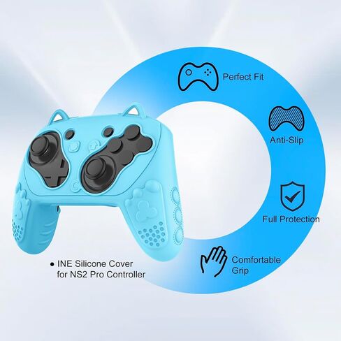 Silicone Controller Case Set Compatible with Nintendo Switch 2 Pro, Gamepad Accessories - Protective Softshell Cover with 6 Thumb Grips, Shock-Resistant & Ergonomic Comfort Grip Design (Orange) in Kuwait