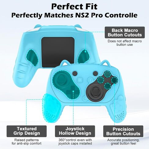 Silicone Controller Case Set Compatible with Nintendo Switch 2 Pro, Gamepad Accessories - Protective Softshell Cover with 6 Thumb Grips, Shock-Resistant & Ergonomic Comfort Grip Design (Orange) in Kuwait