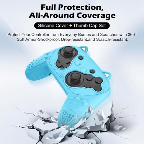 Silicone Controller Case Set Compatible with Nintendo Switch 2 Pro, Gamepad Accessories - Protective Softshell Cover with 6 Thumb Grips, Shock-Resistant & Ergonomic Comfort Grip Design (Orange) in Kuwait