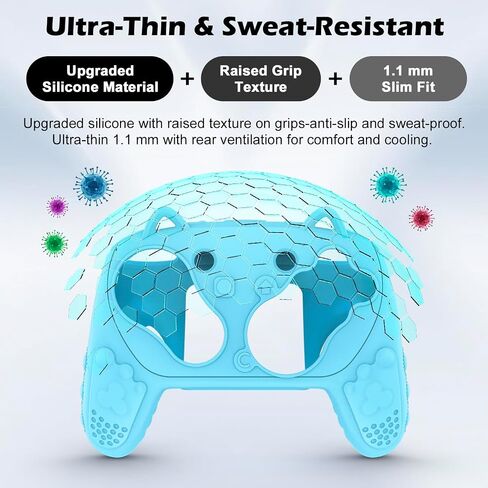 Silicone Controller Case Set Compatible with Nintendo Switch 2 Pro, Gamepad Accessories - Protective Softshell Cover with 6 Thumb Grips, Shock-Resistant & Ergonomic Comfort Grip Design (Orange) in Kuwait