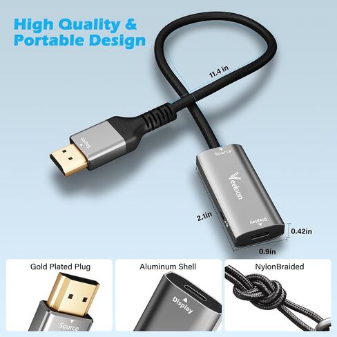 HDMI Male to USB C Female Adapter 4K@60Hz for AR Glasses, Unidirectional HDMI Source to Type C Display with Charging Port for Portable Monitor from PS5/4,Xbox,Switch, PC, Steam, Power Cable Included in Saudi Arabia