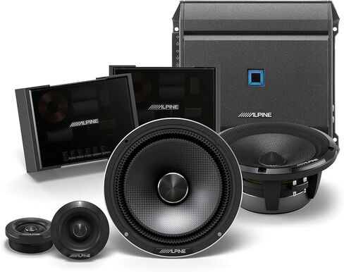 Alpine HDZ-65CS، مكبرات صوت عالية الدقة من سلسلة Status مقاس 6.5 بوصات ثنائية الاتجاه + حزمة مضخم صوت رباعي القنوات بقدرة 320 وات S-A32F in Saudi Arabia