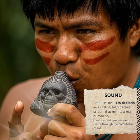 Aztec Death Whistle Loudest, Handmade Ceramic Scream Death Whistle, Unique Gift for Collectors Ritual Sound Tool Ancient Artifact (Black) in Saudi Arabia