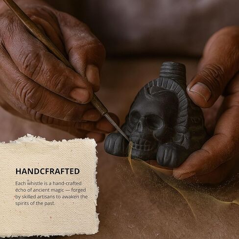 Aztec Death Whistle Loudest, Handmade Ceramic Scream Death Whistle, Unique Gift for Collectors Ritual Sound Tool Ancient Artifact (Black) in Saudi Arabia