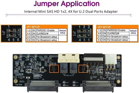 Micro SATA Cables | Maximize Your Storage Capacity with SFF-8673 1x2, 4X to U.2 Dual Port Adapter Card in Saudi Arabia