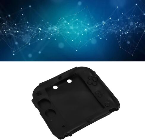 Soft Silicone Skin Case with Top and Bottom Screen Protectors for Controller, Scratch Resistant Protective Cover for 2DS (Black) in Saudi Arabia