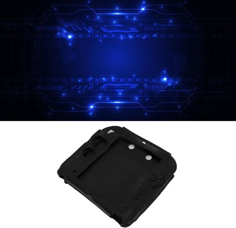 Soft Silicone Skin Case with Top and Bottom Screen Protectors for Controller, Scratch Resistant Protective Cover for 2DS (Black) in Saudi Arabia