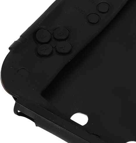 Soft Silicone Skin Case with Top and Bottom Screen Protectors for Controller, Scratch Resistant Protective Cover for 2DS (Black) in Saudi Arabia