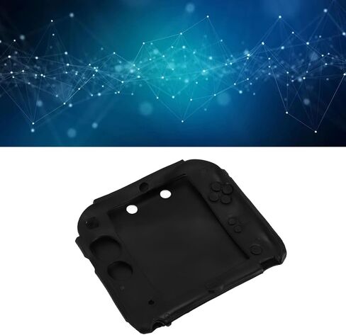 Soft Silicone Skin Case with Top and Bottom Screen Protectors for Controller, Scratch Resistant Protective Cover for 2DS (Black) in Saudi Arabia