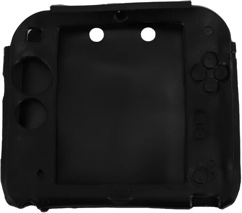 Soft Silicone Skin Case with Top and Bottom Screen Protectors for Controller, Scratch Resistant Protective Cover for 2DS (Black) in Saudi Arabia