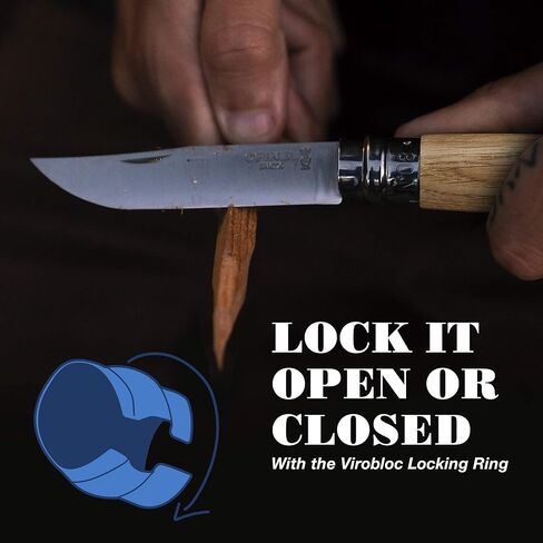 OPINEL No.06-No.09 Premium Woods, Stainless Steel Folding Pocket Knife, Made in France (No.08/Olive) in Saudi Arabia
