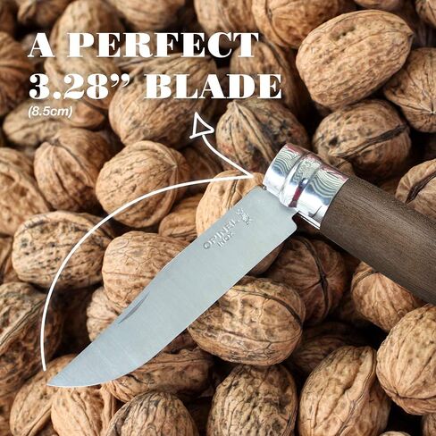 OPINEL No.06-No.09 Premium Woods, Stainless Steel Folding Pocket Knife, Made in France (No.08/Olive) in Saudi Arabia