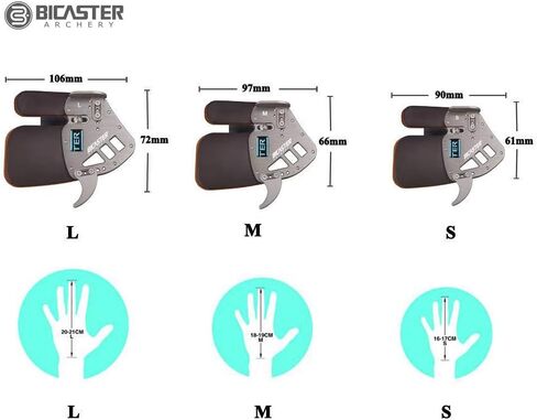 علامة إصبع الرماية من BICASTER - جلد طبيعي لليد اليسرى + لوحة ألومنيوم قابلة للتعديل لقوس منحني in Kuwait